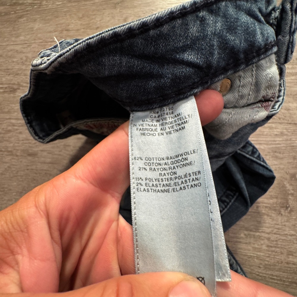 True Religion Super Skinny Jeans Women 28 Blue Cotton Big T Y2K Streetwear 28x29 - Picture 5 of 14
